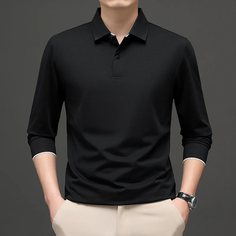 Effortless Men Essential Polo T-Shirt Timeless Basic Top Black White Navy Khaki Attire Business Casual Daily Wear Gentlemen