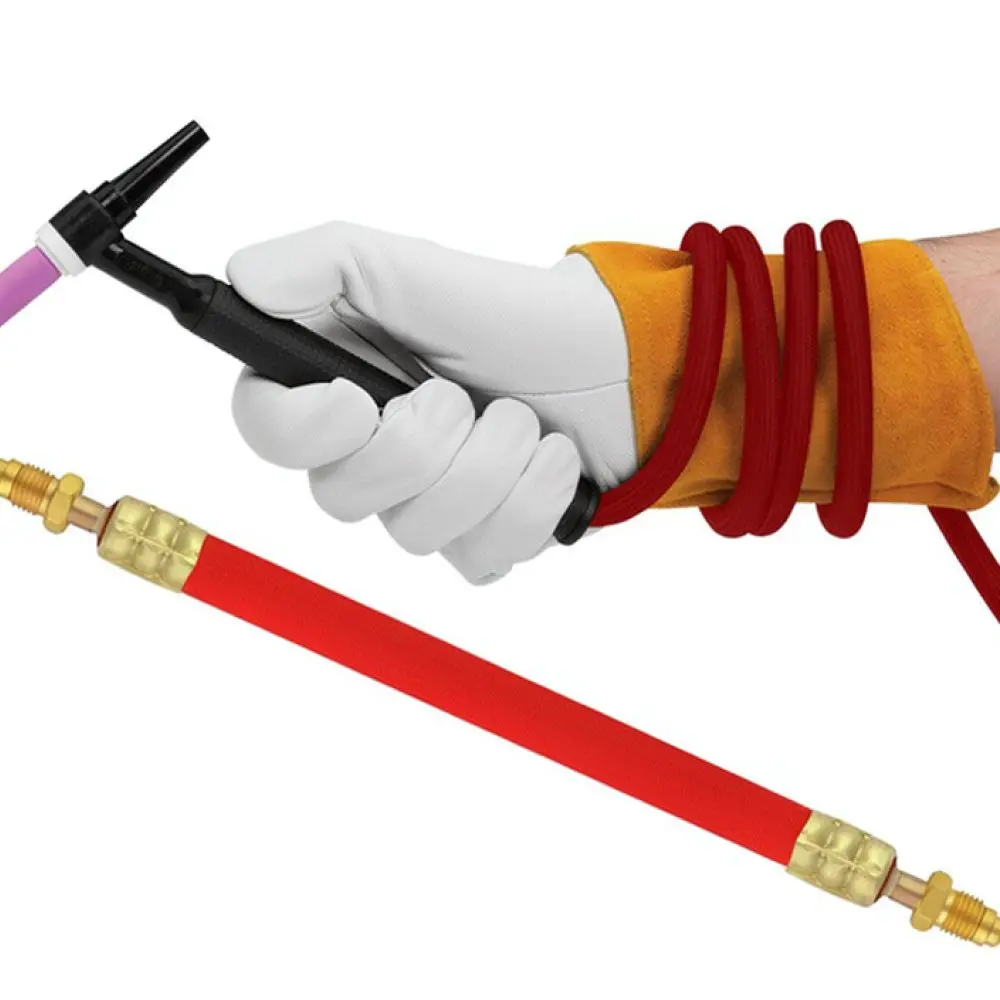 Durable Flexible Red Braided TIG Torch Cable Assembly For WP9 WP17 Air Cooled Argon Welder Connection Parts