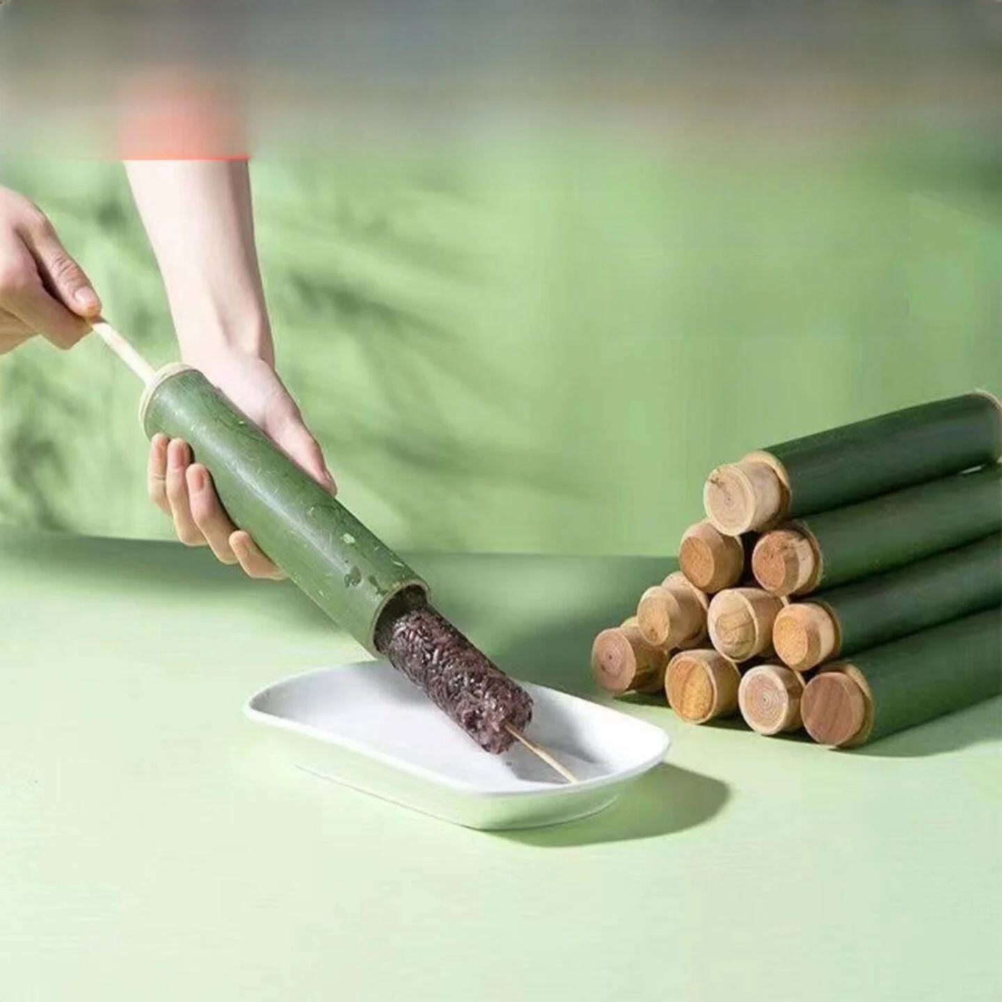 

Bamboo Tube Rice Cooker Polunger Type Mold Street Vendor Tool for Making Glutinous Rice And Zongzi