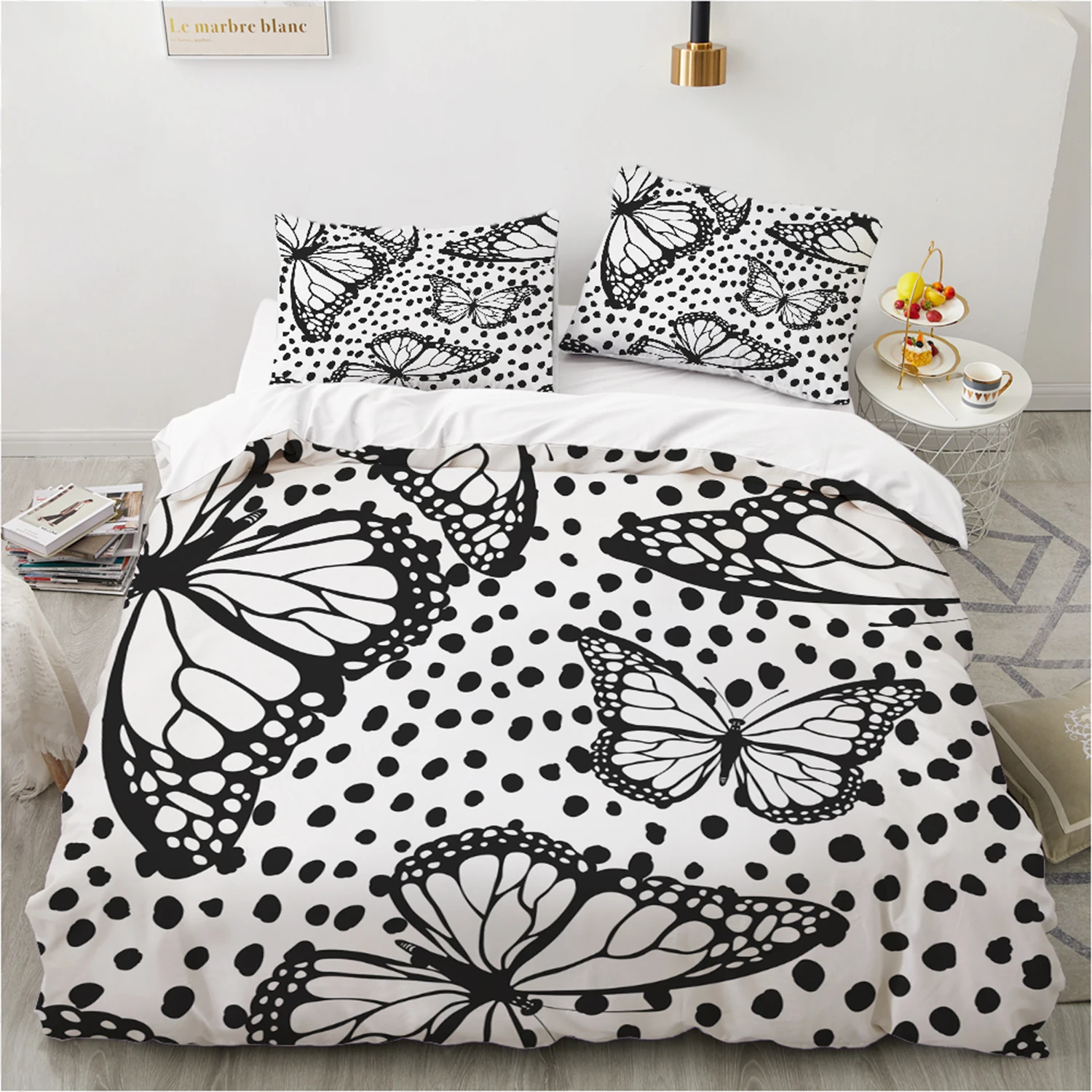 

3D Printed Butterfly Duvet Cover Kit 2024 New Ultra-fine Fiber Pillowcase Beautiful Insect Colorful And Comfortable Kit