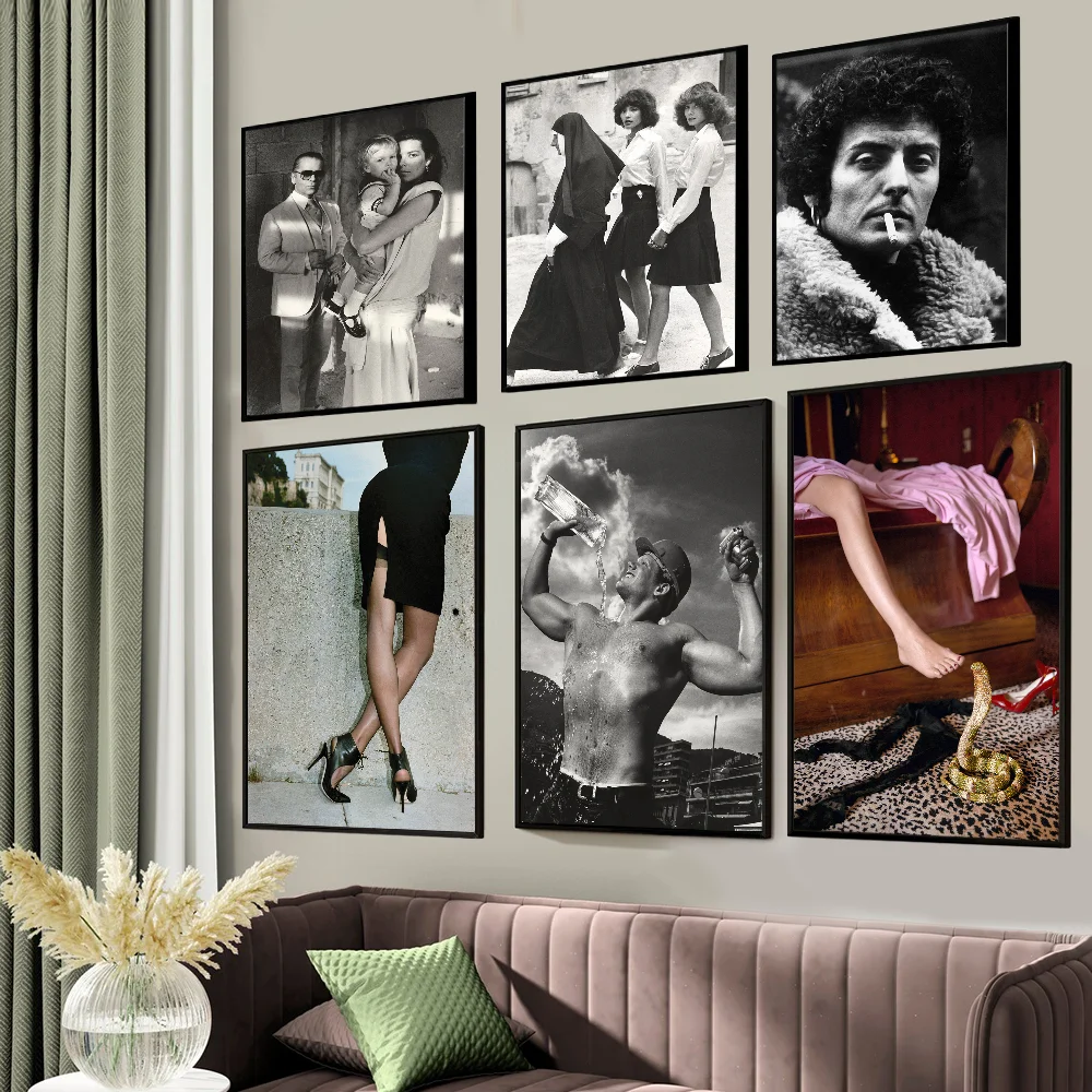 Helmut Newton التصوير الفوتوغرافي ملصقات خمر ، ديكور غرفة خمر لزجة ، مقهى بار منزلي