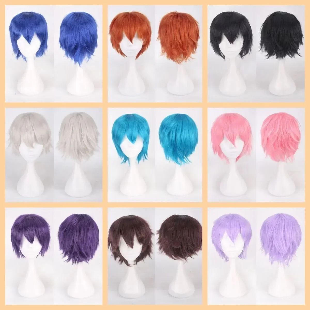 Anime Mystic Messenger 707 Cosplay Synthetic Wig Short Red Orange Heat Resistant Hair Cosplay Wigs