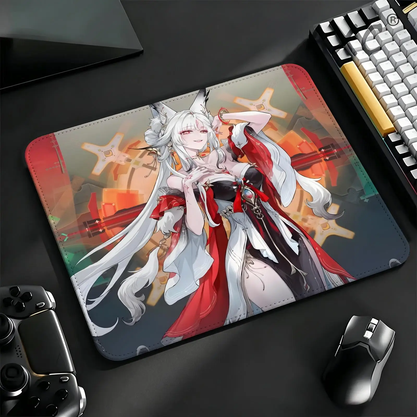 Compact Gaming Mat Reinforced Stitched Border, S/M/L Sizes Portable Laptop Desk Pad for Office & E-sports Wuthering Waves Hsin
