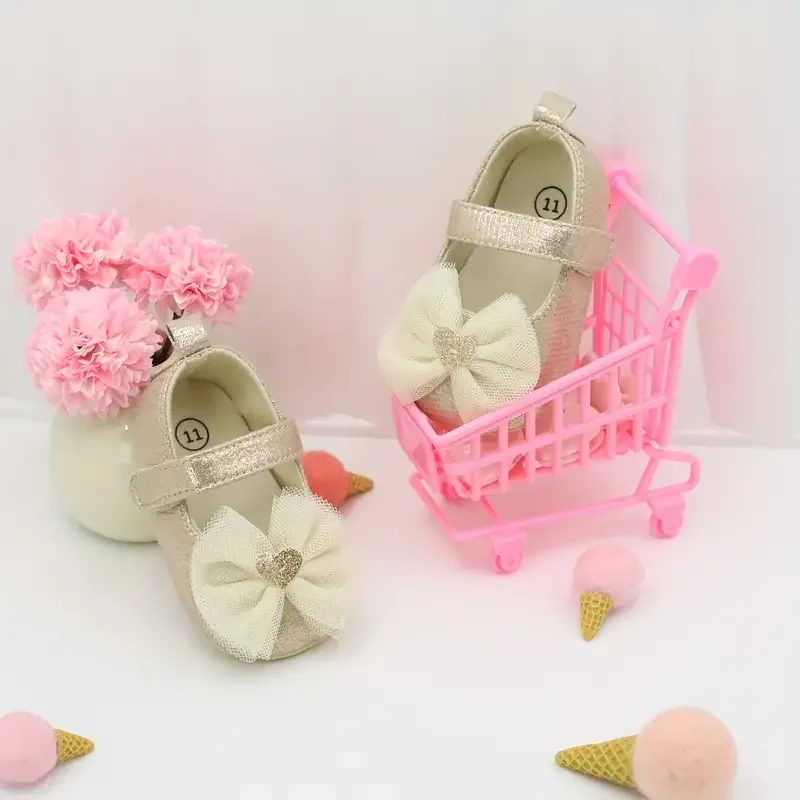 

0-18M Baby Step Shoes Baby's First Pair of Toddler Shoes Baby Shoes Breathable Non-slip Girls Fashion Shoes Princess Lace Style