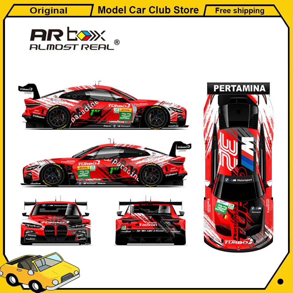 New Almost Real AR Box 1:464 Scale BMW M4 GT3 EVO G82 FIA 2026 WEC #32 Belgium Spa Alloy Car Model Diecast Collection Toys Gift