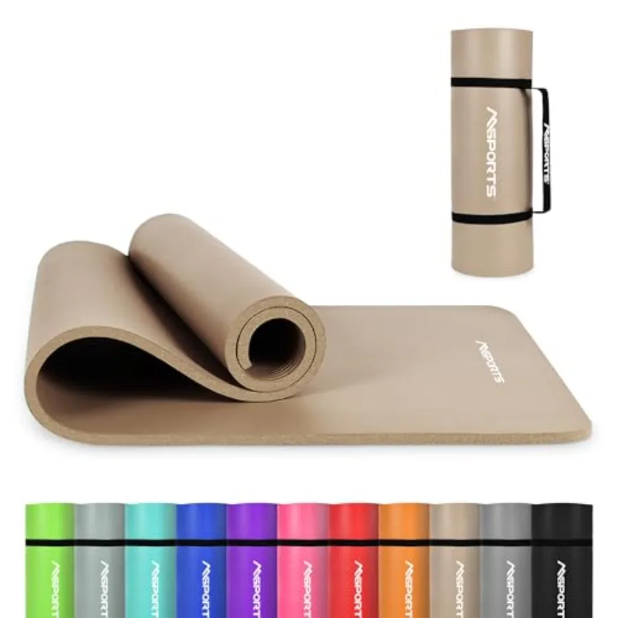 

Yoga Mat Premium Non Slip Thick Extra Comfortable Exercise Mat for Home Workouts Pilates Stretching and Gym Cushioned NBR Foam