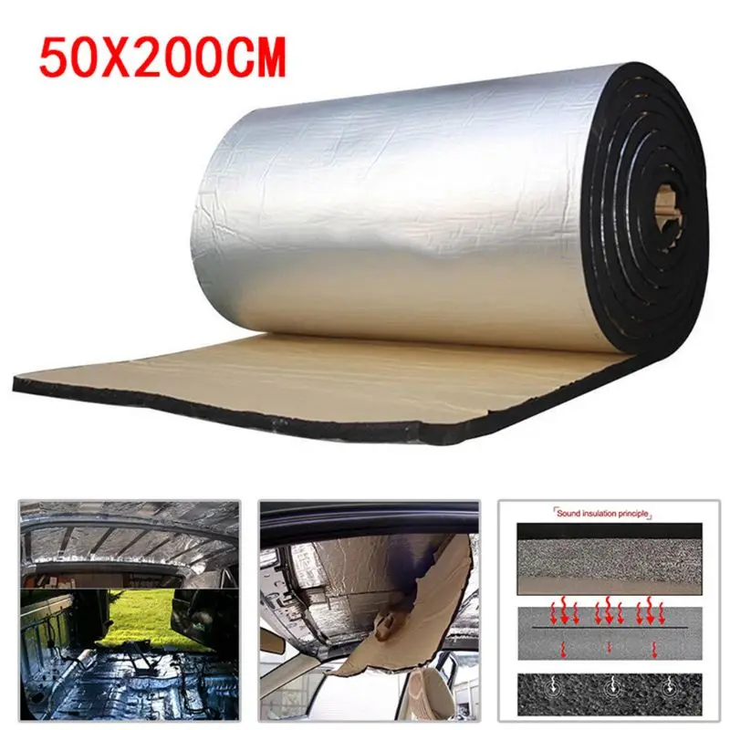 500x2000mm Auto Car Hood-Engine Firewalls Heat Mat Deadener Sound Noise Proof Insulation Deadening Aluminum Foil-Sticker