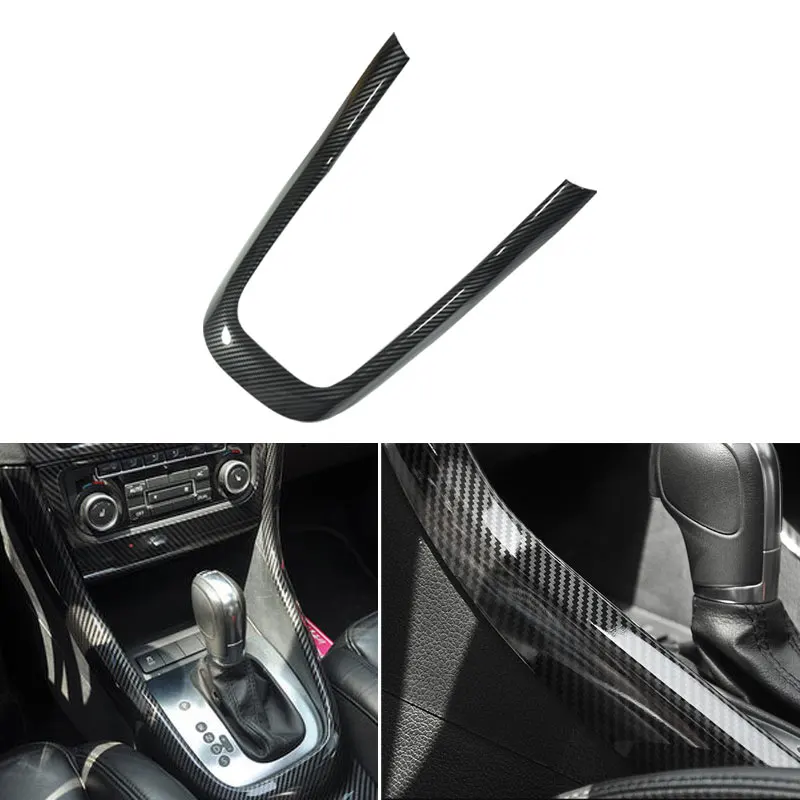 ABS Carbon Fiber Texture Car Styling Center Control Gear Shift Panel U Shape Frame Cover Trim For VW Golf 6 MK6 2008 - 2013