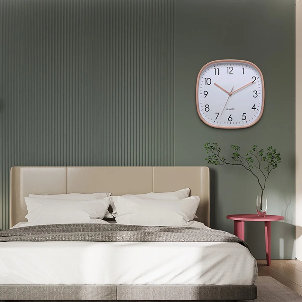 Wall Clock 12 Inch Battery Operated with Large Display Quartz Movement Decorative Round Clock for Home or Office