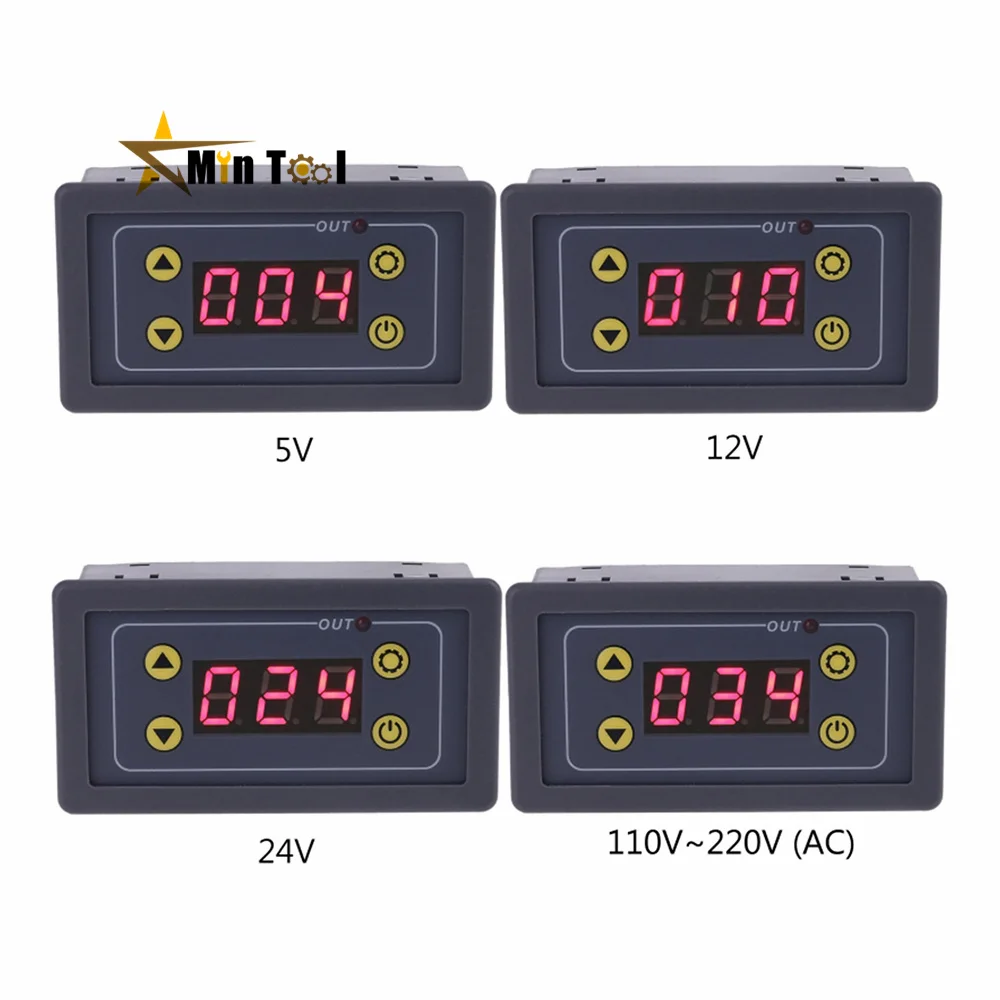 DC 5V 12V 24V  AC110V-220V Delay Time Relay Module with LCD Display Digital Timer Cycle Delay Control Switch Module