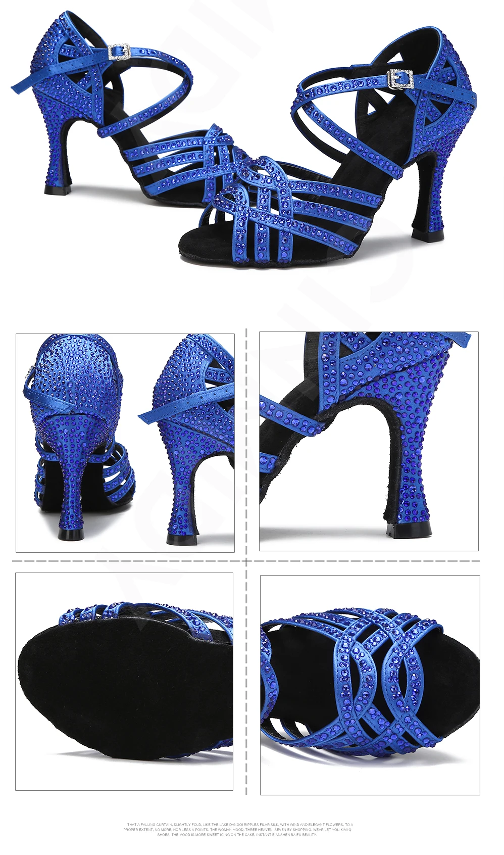 CINMIDY Blaue Lateinamerikanische Tanzschuhe, Damen-Ballsaal- und Party-Schuhe, weiche Sohle, Salsa-Performance-Schuhe zum Tanzen, Damen-Sandalen, Grün – Detail 16