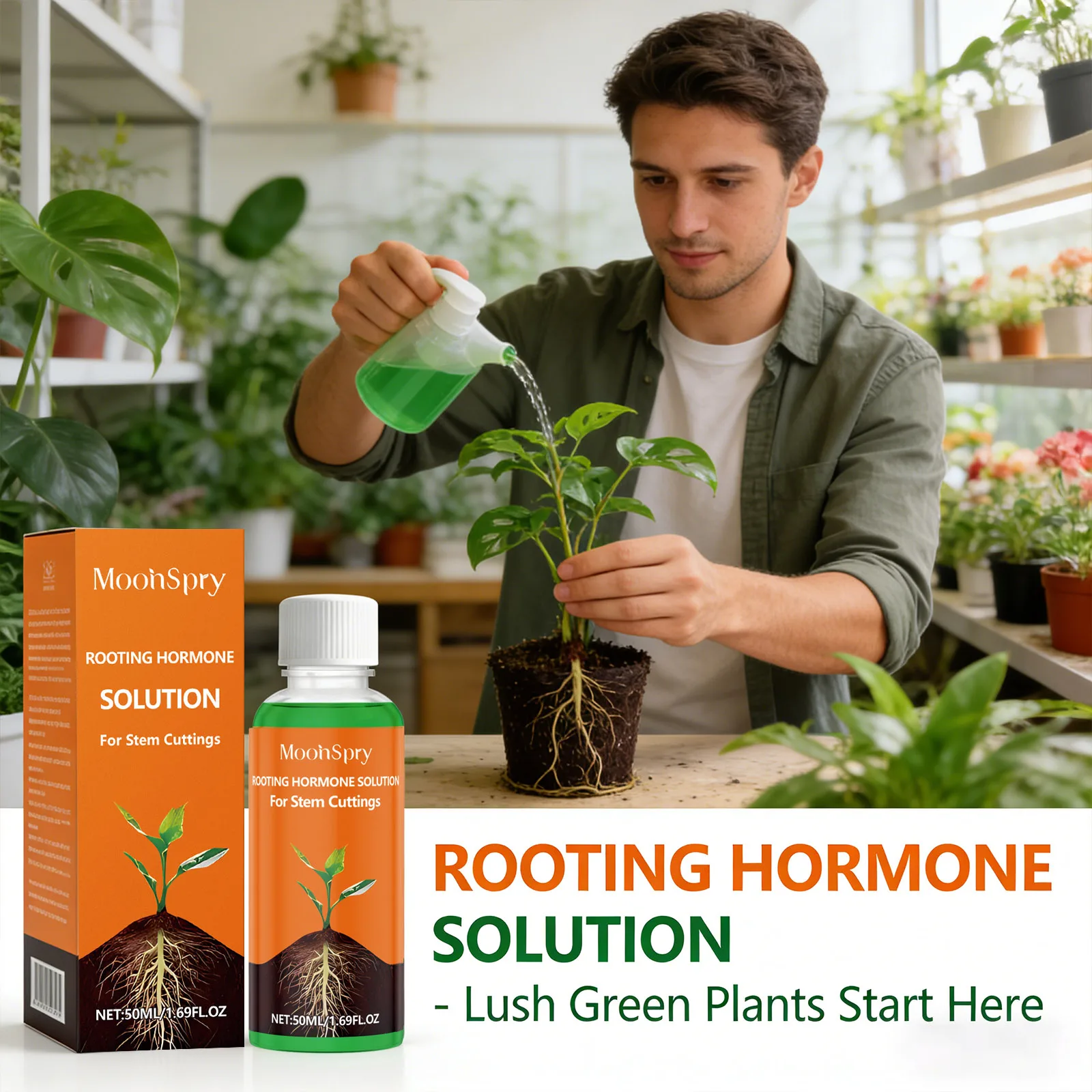 Moonspry Plant Rooting Agent Promoting Germination Improving Soil Ph Value Increasing Production Plant Growth Nutrient Solution