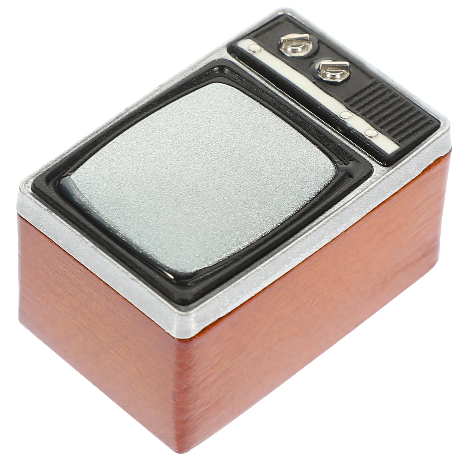 

Miniature Retro TV Small Screen Television Ornament Mini House Living Room Bedroom Furniture Accessories Mini Landscape