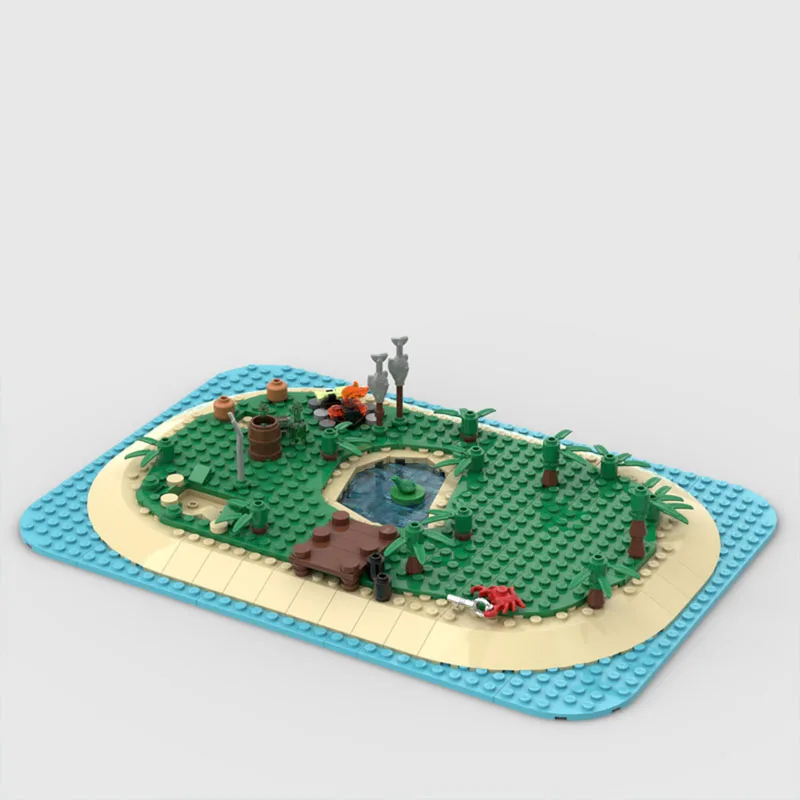 515 PCS Middeleeuws Verboden Eiland MOC Aanpasbare Modulaire Bouwsteen Eenvoudig Model Steentechnologie DIY Jongens Speelgoed Verjaardagscadeau