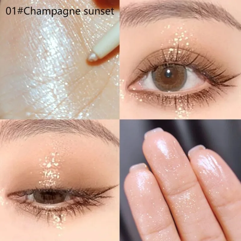 لامعة الحرباء كحل قلم رصاص الأخضر الذهب الأرجواني بريق ظلال العيون الكذب دودة القز القلم مقاوم للماء مستحضرات التجميل النساء ماكياج