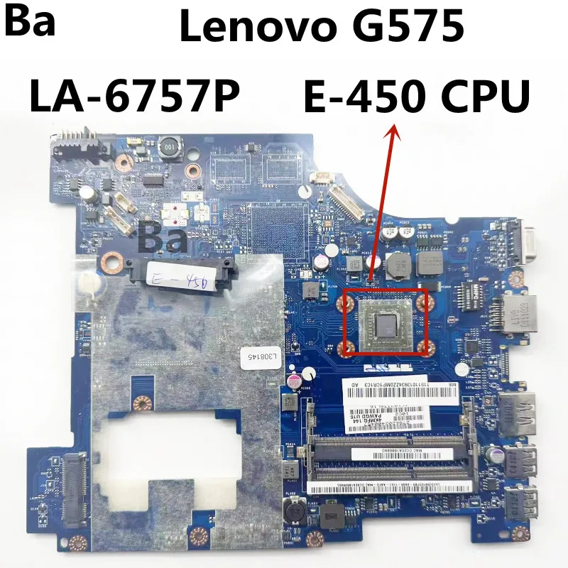 For Lenovo G575 Motherboard LA-6757P With E-450 CPU 100% Test Good Working