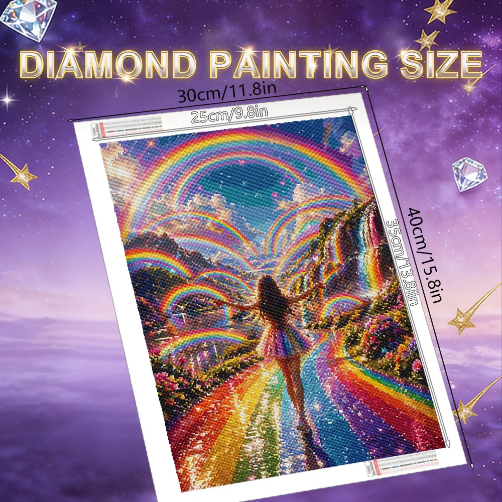 HUACAN Diamond Painting Dancer Landscape Mosaic New Castle Diamond Mosaic 2027 Woman Girl Portrait Rhinestones 5d Diy