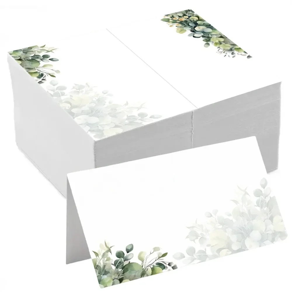 30/60/120pcs Flowers Printed Plant Wedding Seating Number Table Card Seat Name Place Card Christmas Birthday Party Greeting Card