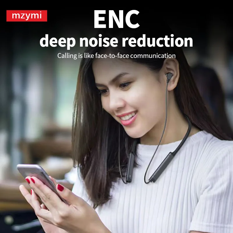 Xiaomi หูฟัง BS09 ENC แบบคล้องคอไร้สายหูฟังสำหรับวิ่ง Bluetooth5.3หูฟังสเตอริโอระบบ Hi-Fi พร้อมไมโครโฟน200H สแตนด์บาย