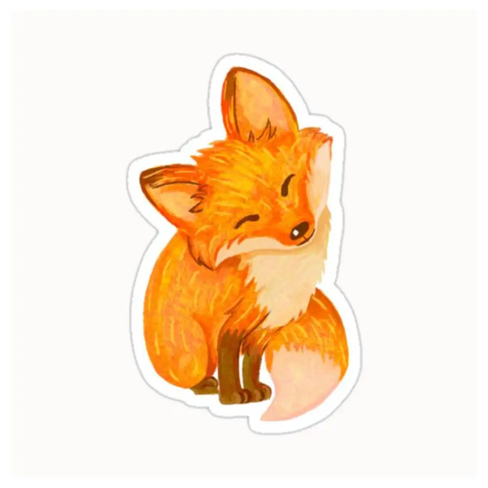 Autocollants imperméables Happy Fox pour décorer les vitres de voiture, les motos et les ordinateurs.