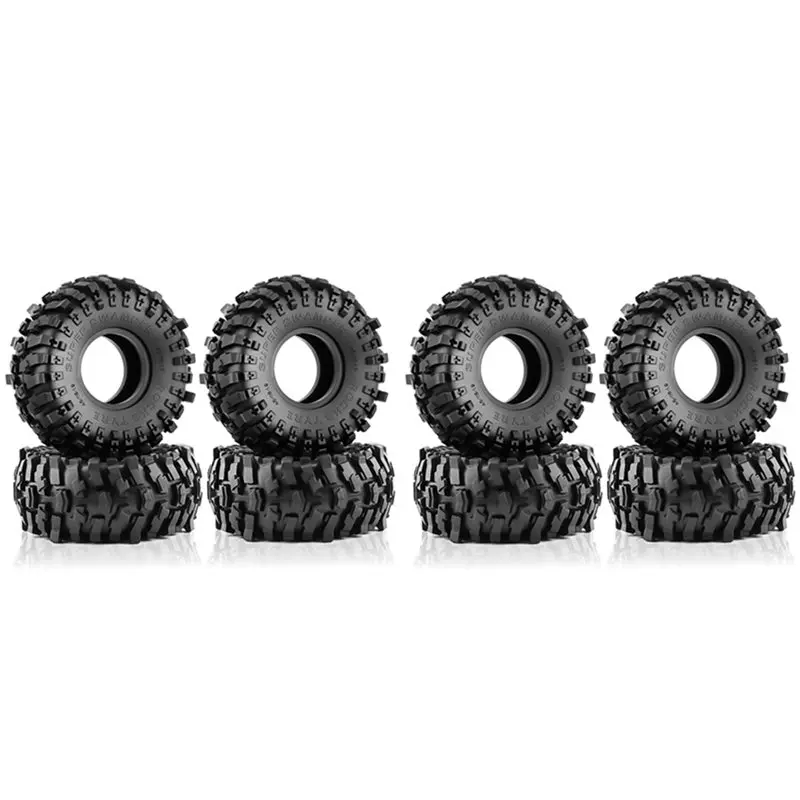 YSUN-8PCS 118Mm 1.9 Rubber Tire Wheel Tyres For 1/10 RC Crawler Car Traxxas TRX4 RC4WD D90 Axial SCX10 II III Redcat MST
