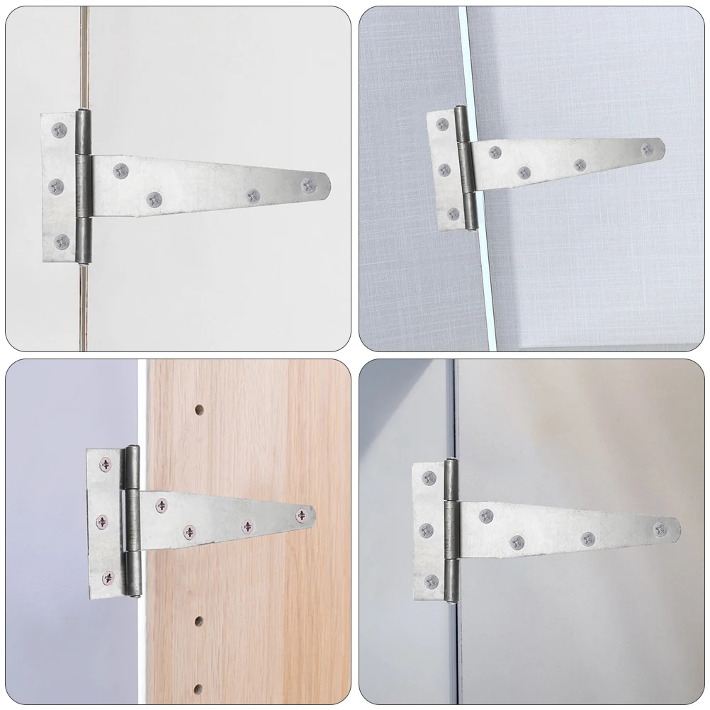 

Tofficu 5 Sets T-Shaped Hinge with Screws for Gate Glass Cabinet Door Heavy Duty Triangular Hinge