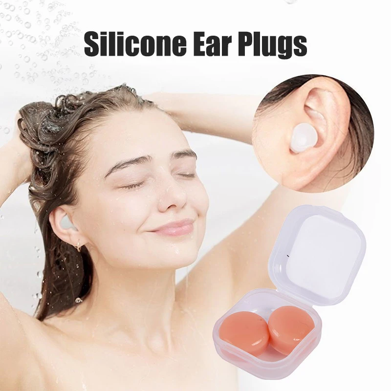 2pcs Silicone Ear Plug Reusable Silicone Wax Earplugs Swimming Moldable Earplugs Noise Reduction Cancelling Sleeping Protection