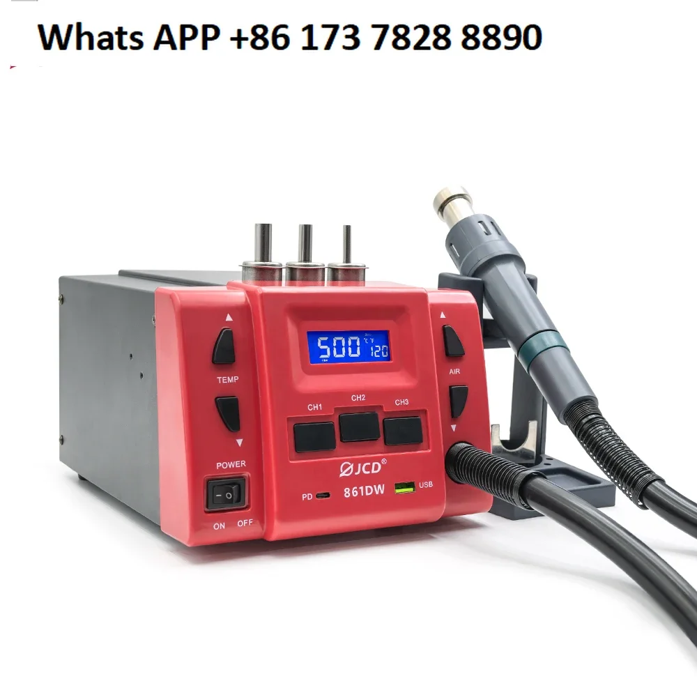 

JCD 861DW High Quality 1000W High Power Digital Free Hot Air Soldering Station for Printed Circuit Board Mobile Electronics