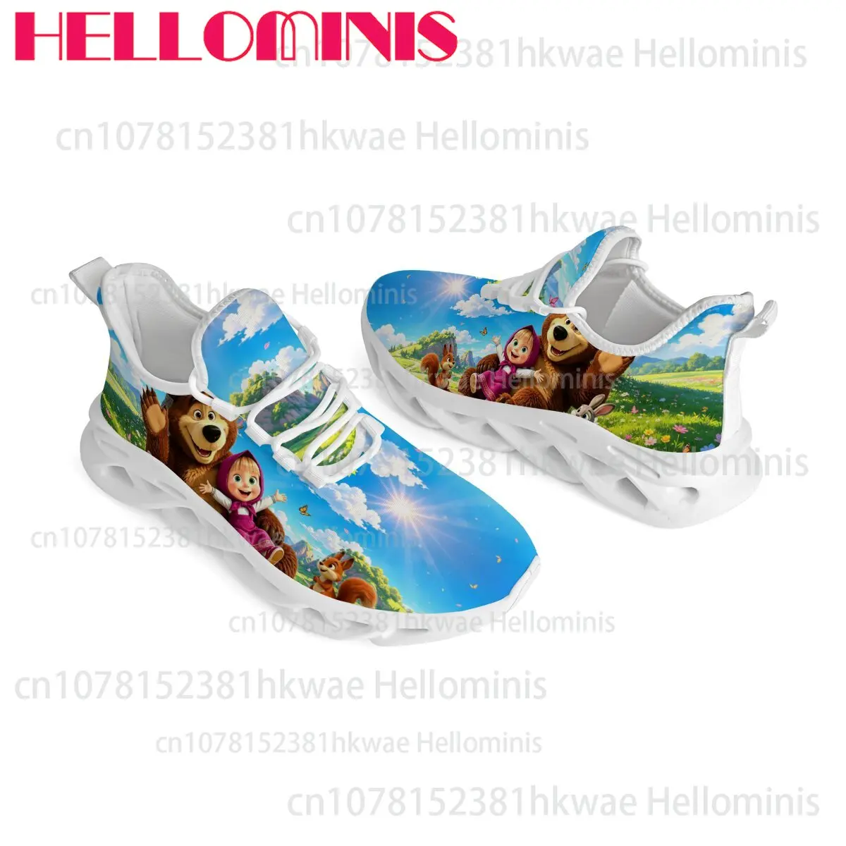 Children Fun Print Mesh Running Shoes Soft Lightweight Casual Sport Sneakers Boys Girls School Outdoor Daily Footwear