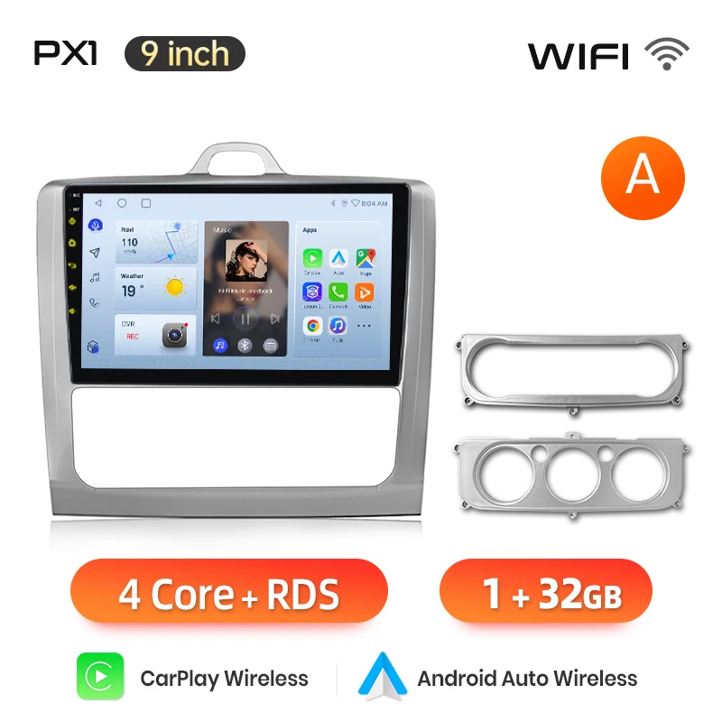 AWESAFE Draadloze CarPlay Android Auto Radio voor Ford Focus 2 3 Mk2 Mk3 2004 2005-2011 Auto Intelligent Systemen RDS GPS FM BT SWC