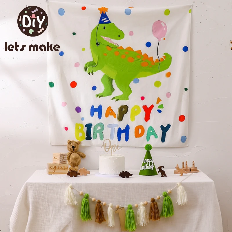 

Dinosaur Theme Birthday Party Decorat Banner Handmade Tassel Pendant First Baby Shower Birthday Party Balloon Decorat Supplies