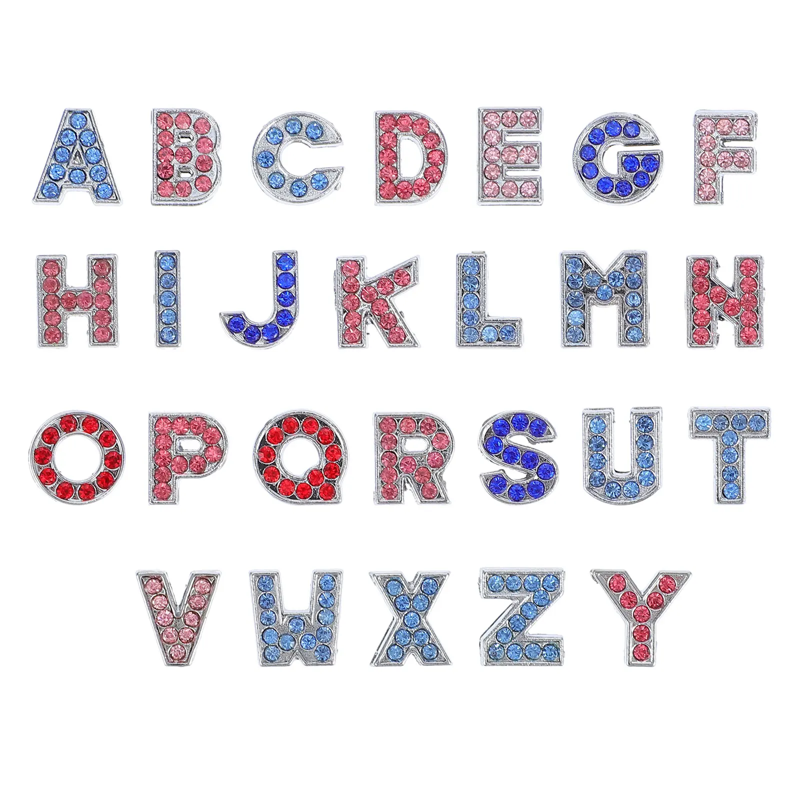 

26Pcs Rhinestone Letter Alloy Charm Pendant Set for DIY Necklace Bracelet Keychain Jewelry Making Accessories Rhinestone Letters