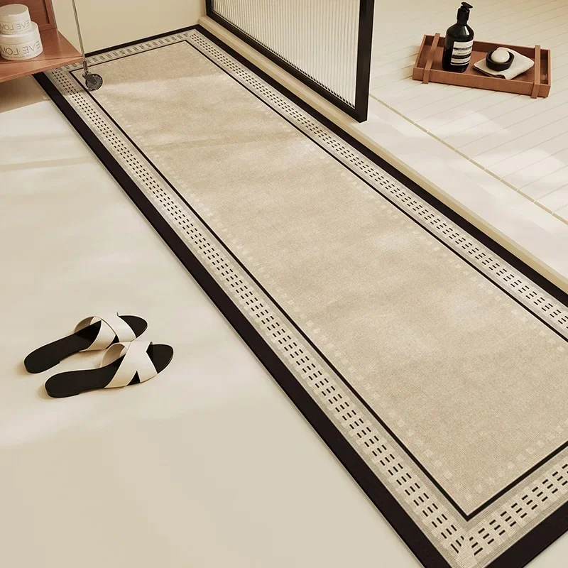 

Bathroom Non-slip Carpet Diatom Mud Absorbent Floor Mat Modern Minimalist Style Home Decoration Rug Plant Pattern Alfombrar 양탄자