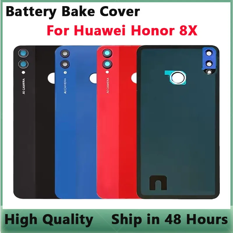 

Battery Cover For Huawei Honor 8X JSN-L21 Back Glass Panel Rear Door Housing Case For Honor 8X Battery Cover With Camera Lens