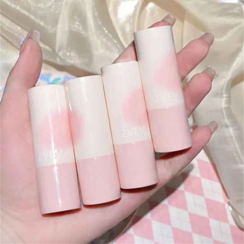 1/2/3 Stuks Spons Hoofd Blush Stick Luchtkussen Matte Karmijn Natuurlijke Gezicht Rouge Blush Crème Voor Lippen Wangen Dual-Use Duurzaam