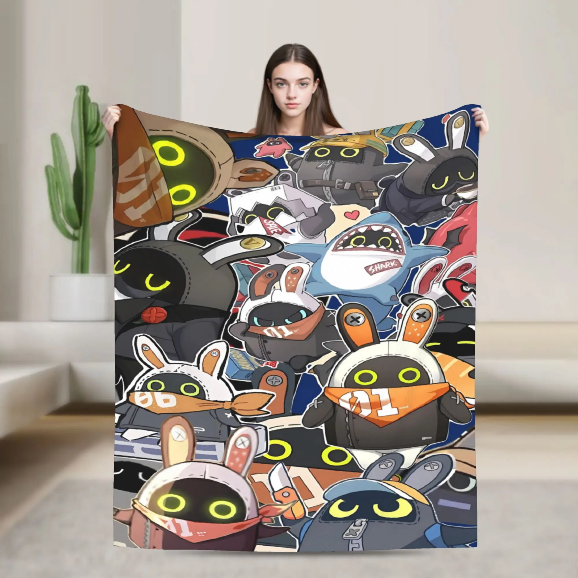 Bangboo Zenless Zone Zero Anime Plush Blanket Flannel Throw Blanket For Outdoor Super Soft Customized Quality Bedspread