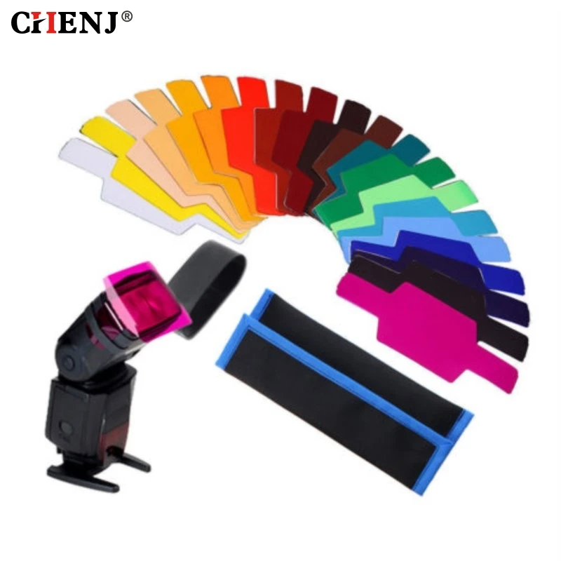 20pcs Flash Speedlite Color Gels Filters For Canon Camera Photographic Gels Filter Flash Speedlite Speedlight