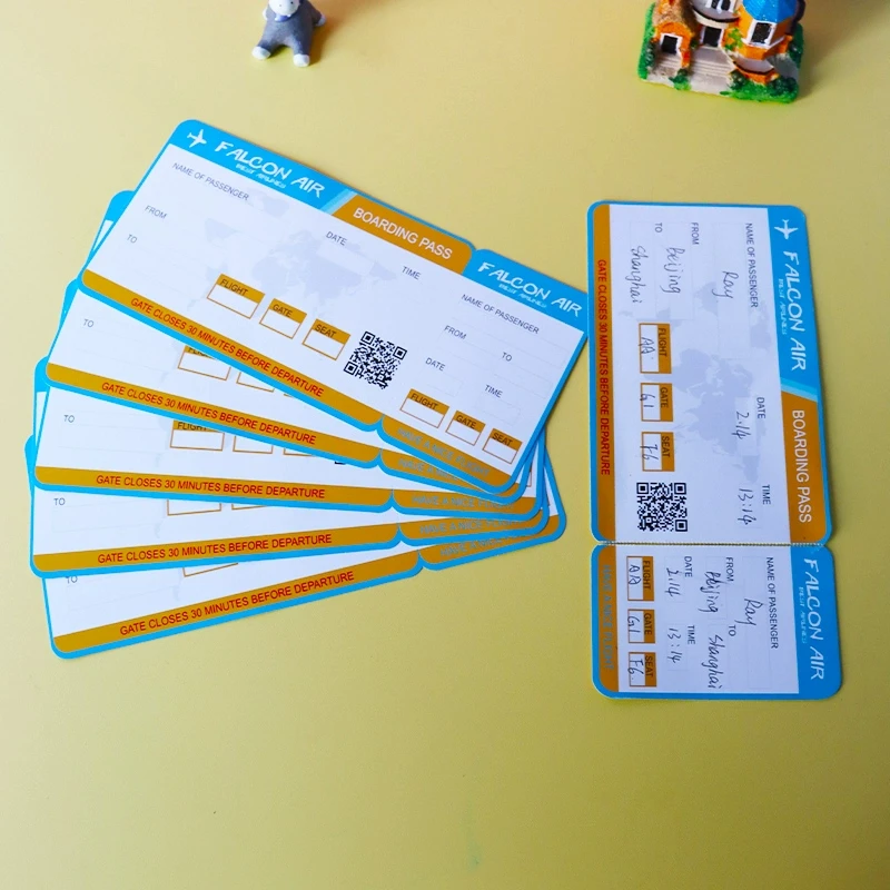 【Blank handwritten flight ticket】English classroom scenario teaching, interactive teaching aids, blank handwritten flight ticket