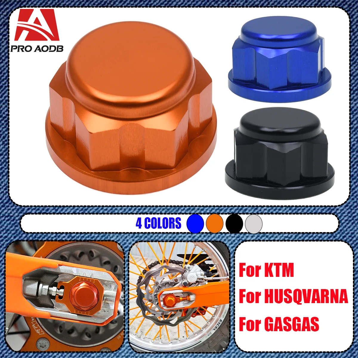 

CNC Front Rear Wheel Lock Axle Nut For Husqvarna TE TC TX FE FC FX Dirt Pit Bike KTM XCW EXC EXCF125 200 250 300 350 400 450 500