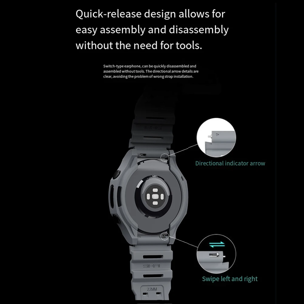 

Сменные силиконовые ремешки для Samsung Galaxy Watch8, стильные удобные ремни 18*6*3 см, бытовая электроника