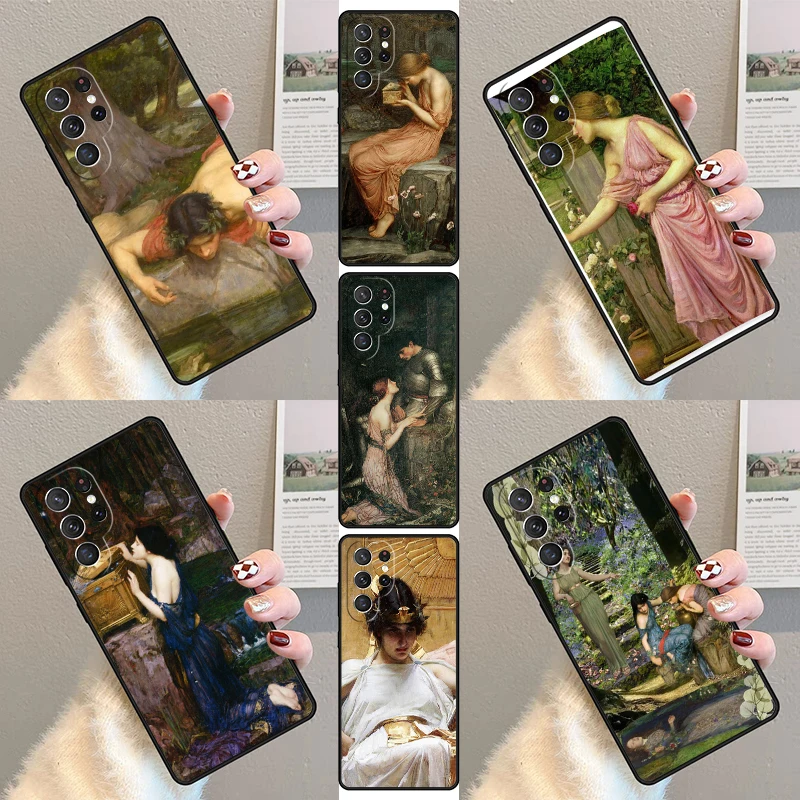 John William Waterhouse Phone Case For Samsung Galaxy S23 S21 S20 FE S24 S22 Ultra Note20 S10 S9 S8 Plus Silicone Cover