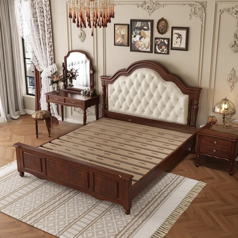 High End Villa Double Bed Waterproof Modern White master queen Size Twin Bed Frame Wood estetyczne meble domowe Cama De Casal