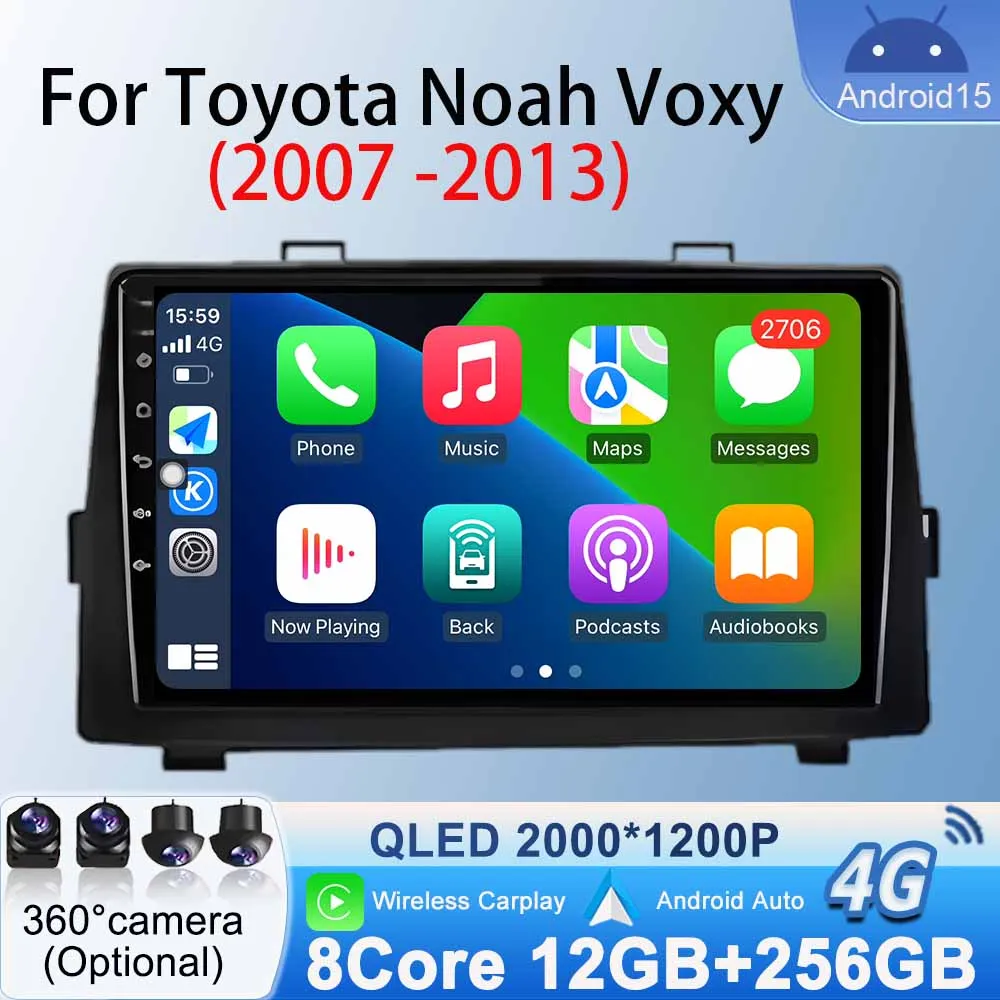 

Video Multimedia Player for Toyota Noah Voxy 2007 2010 2011 2012 2013 Car Radio Stereo GPS Navigation WiFi Bluetooth Android 15