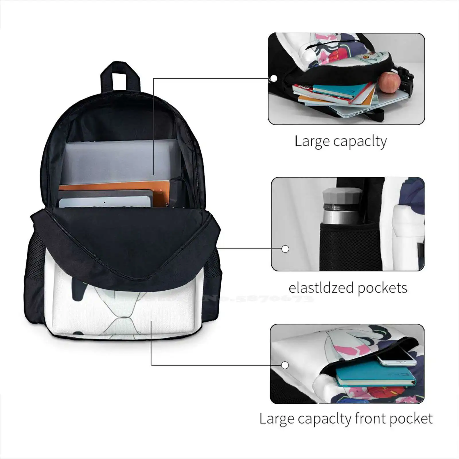 Rebecca Edgerunners Large Capacity School Backpack Laptop Bags Rebecca Anime Rebecca Game Rebecca 2022 Rebecca Cute Rebecca