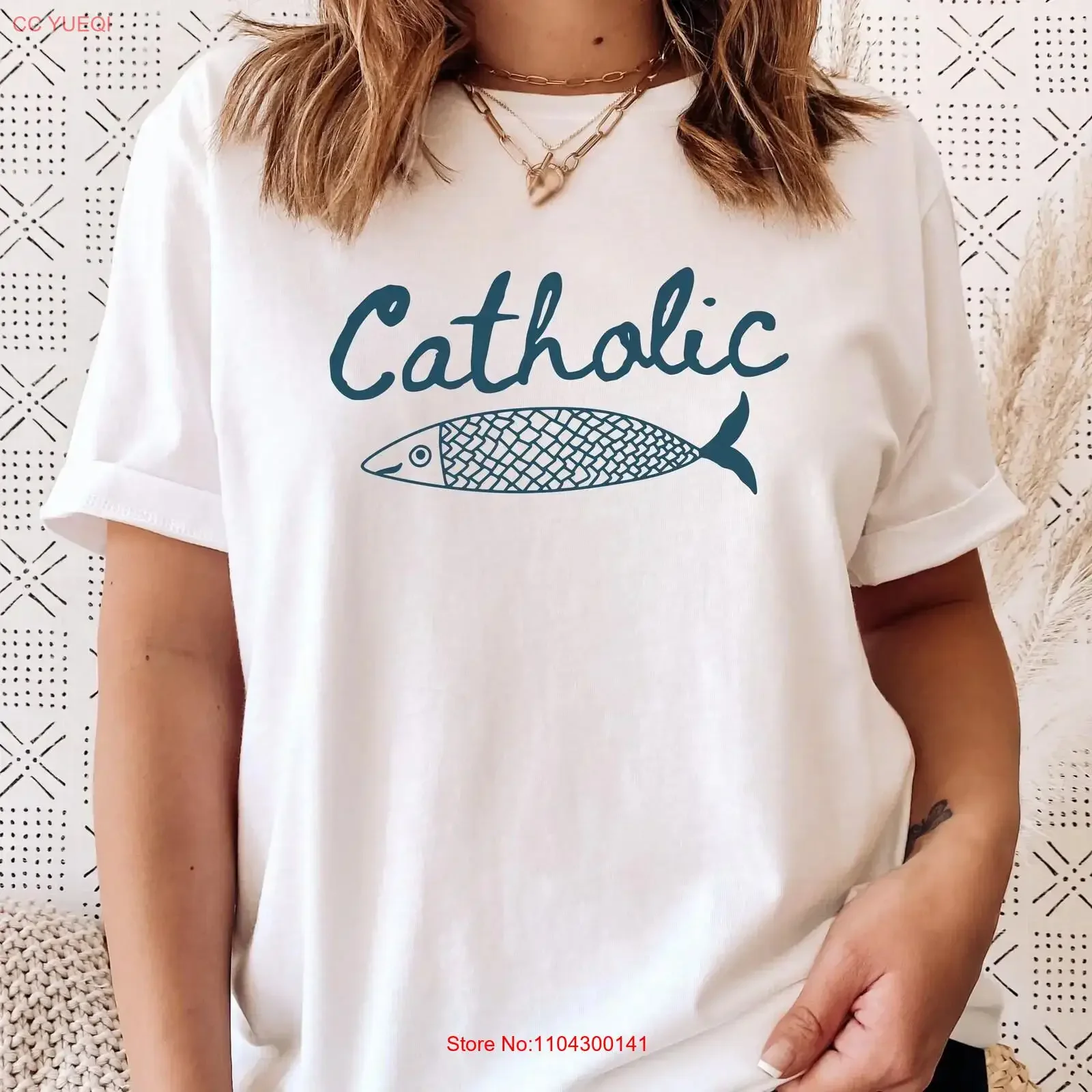 Catholic Fisherman Aesthetic T Shirt Confirmation for Girls Boys Trendy Sardine Mom Nautical Fish Sweater vintage Washed