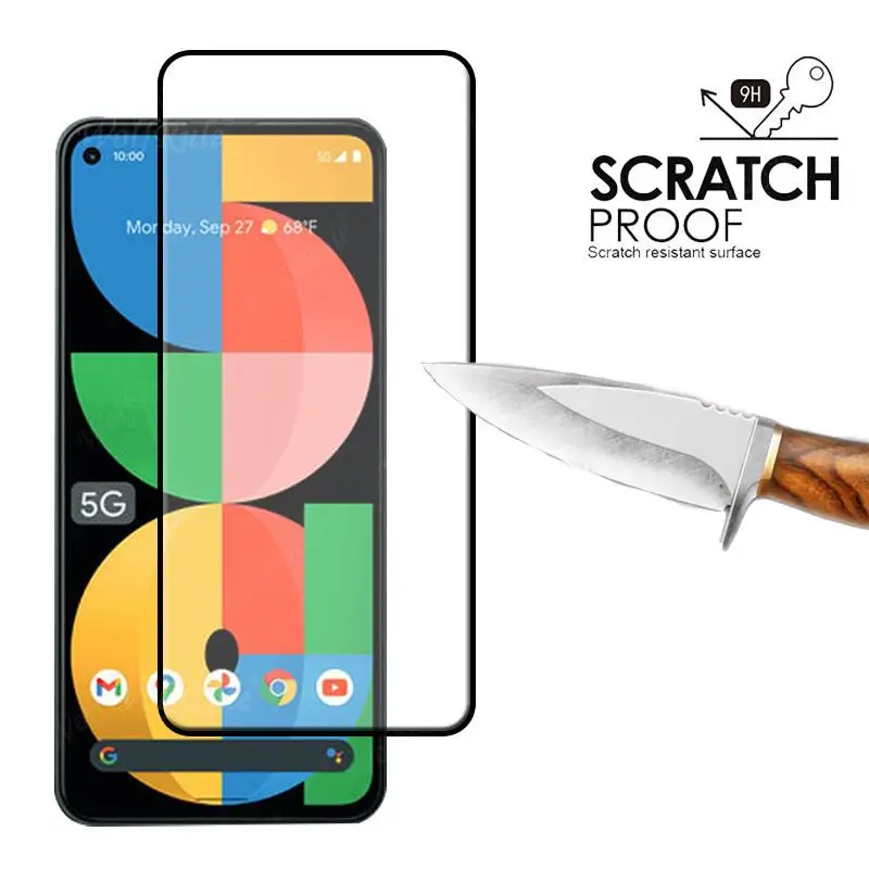 4-in-1 For Google Pixel 5a Glass For Google Pixel 5a Tempered Glass Full Glue HD Screen Protector For Google Pixel 5a Lens Glass