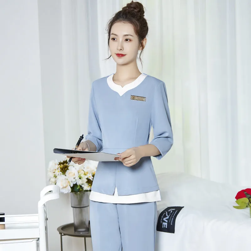 Professional Style Uniform Woman Aesthetic Beauty Salon Spa Hotel Waiter Esthetic Desk Massage Nail Beautician Cafe Work Clothes