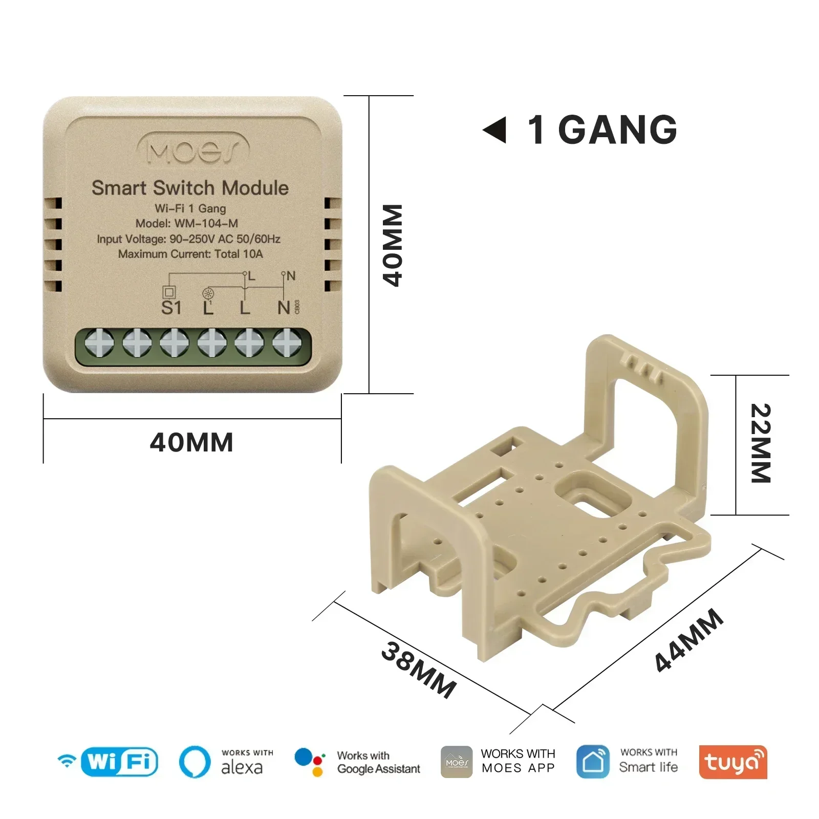 MOES Mini Tuya WiFi/Zigbee Smart Switch/Dimmer Module DIY Module Lichtschakelaar 1/2 Gang Afstandsbediening werk Alexa Google Thuis - afbeelding 1