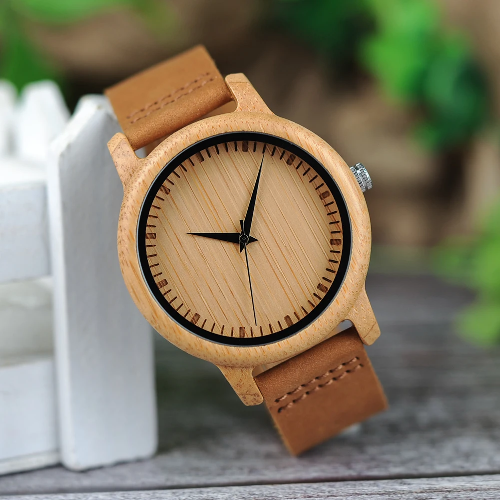 BOBO BIRD Bamboo Watch Couple Wrist Watches Men Women Casual Wooden Quartz Timepieces Ladies Clock Anniversary Gift Dropshipping