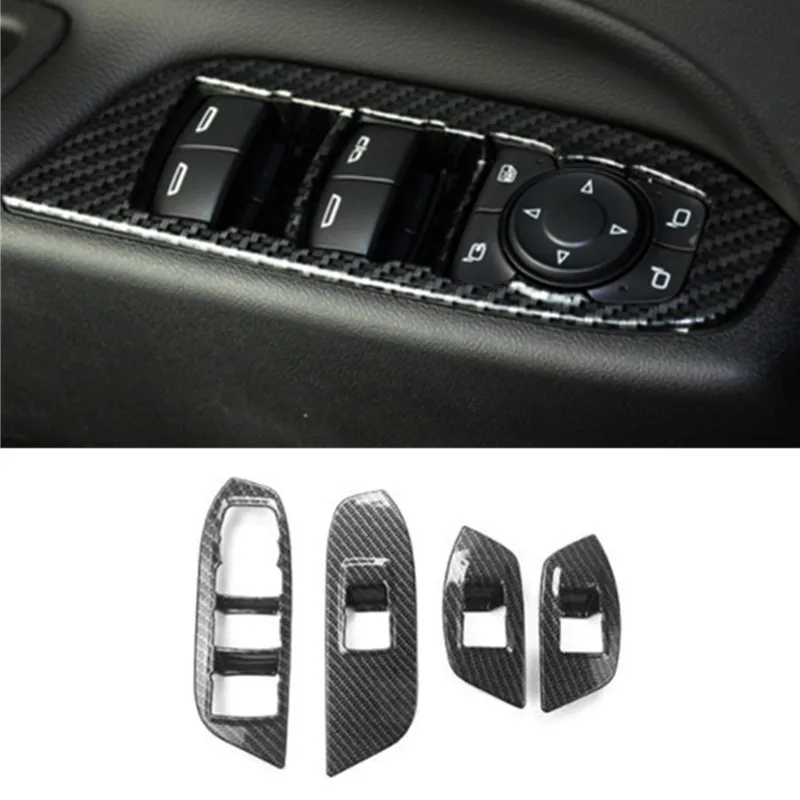 

4pcs Carbon Fiber Pattern Window Lift Switch Panel Cover Trim For Chevrolet Equinox 2017-2021
